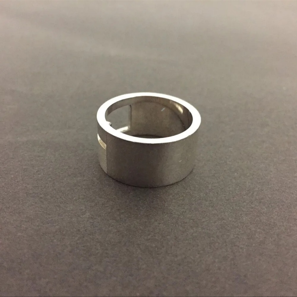GUCCI G Logo SZ 4.5 US Sterling Silver Band 925 Wide Ring - Picture 6 of 16